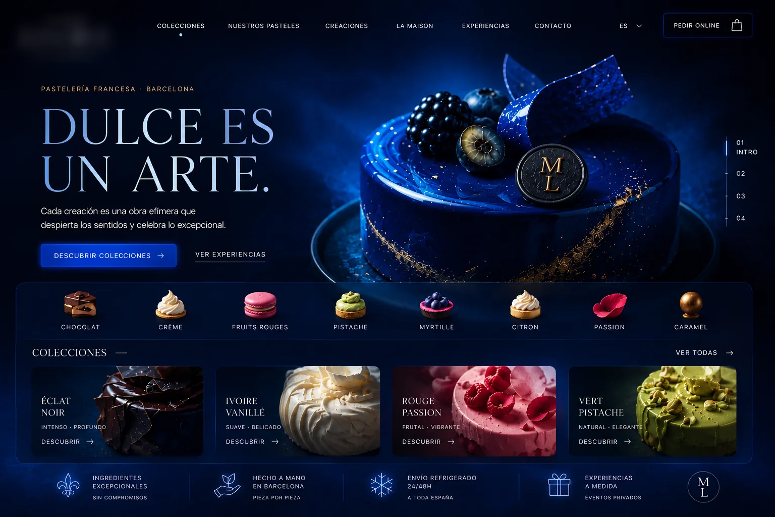 Landing de pasteler&iacute;a francesa premium